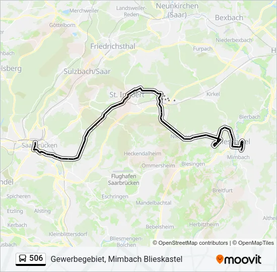 506 Bus Line Map