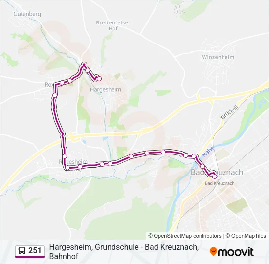 251 Bus Line Map