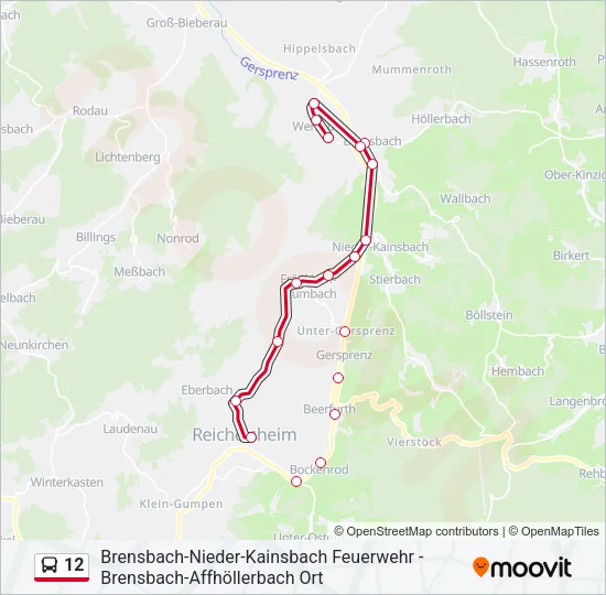 12 Bus Line Map