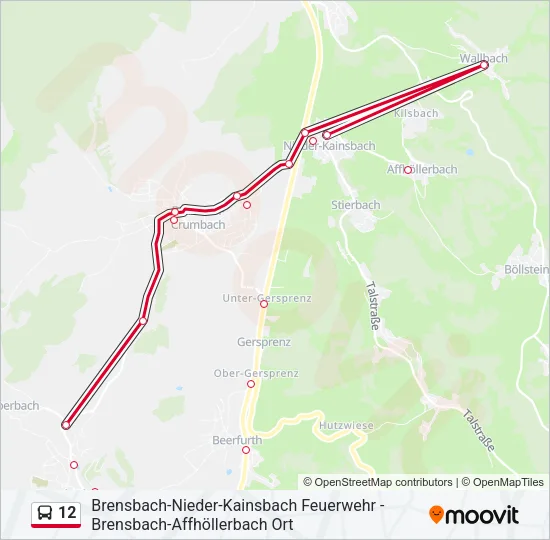 12 Bus Line Map
