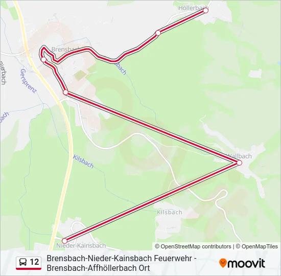 12 Bus Line Map