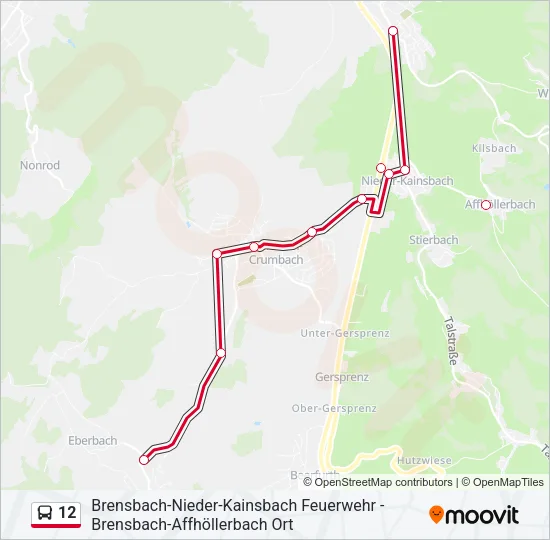 12 Bus Line Map