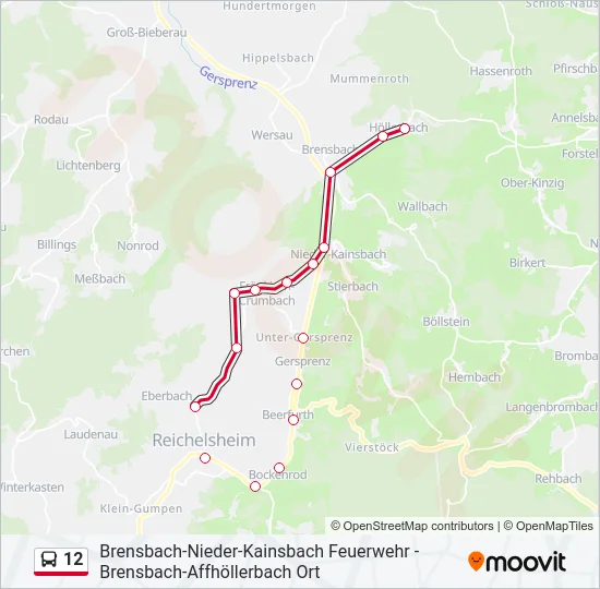 12 Bus Line Map