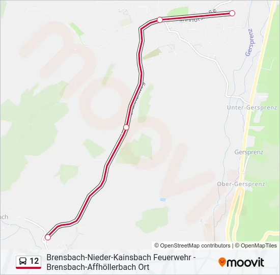 12 Bus Line Map