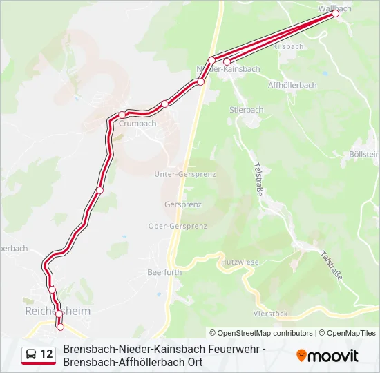 12 Bus Line Map