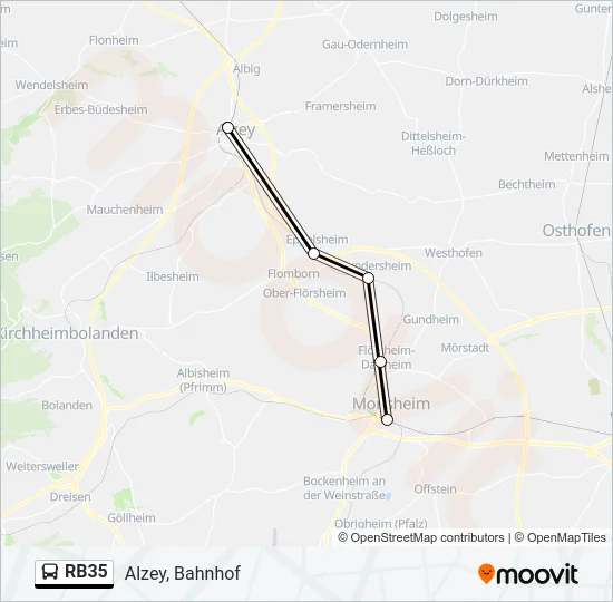 Buslinie RB35 Karte