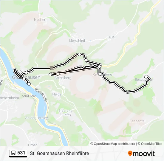 531 Bus Line Map