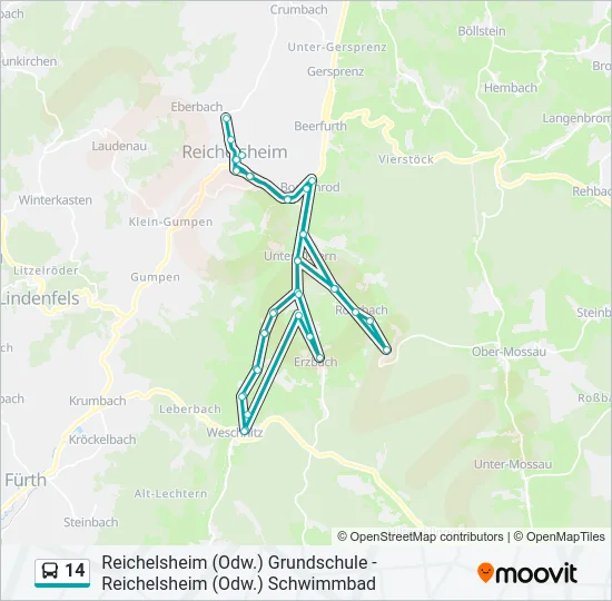 14 Bus Line Map