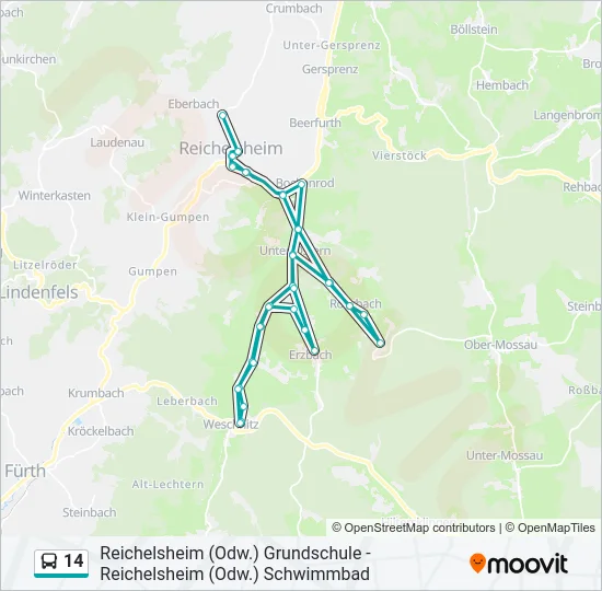 14 Bus Line Map
