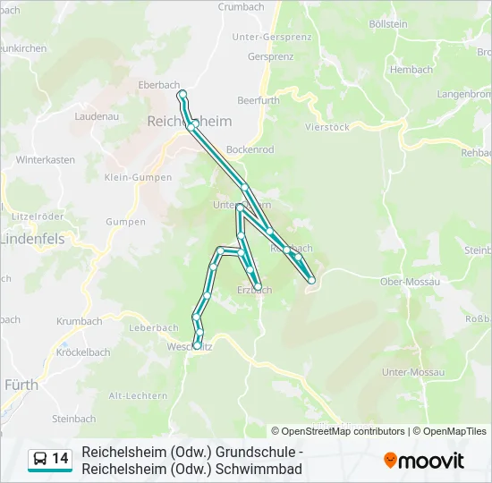 14 Bus Line Map