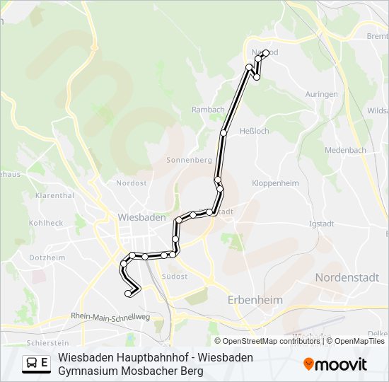 E Bus Line Map