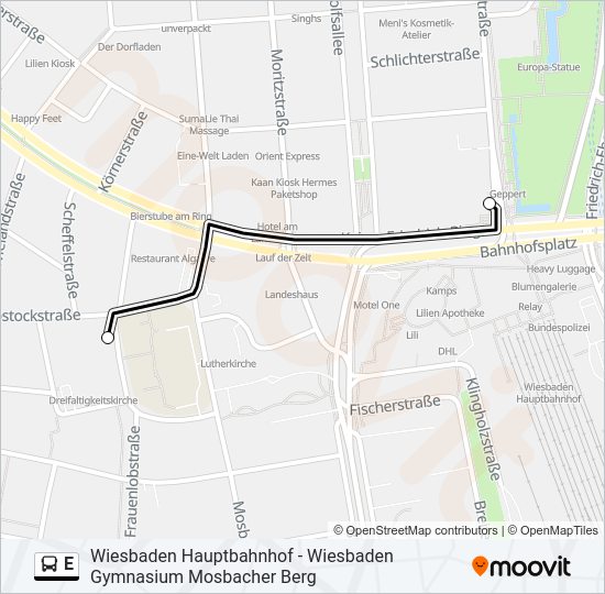 E Bus Line Map
