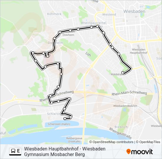 E Bus Line Map