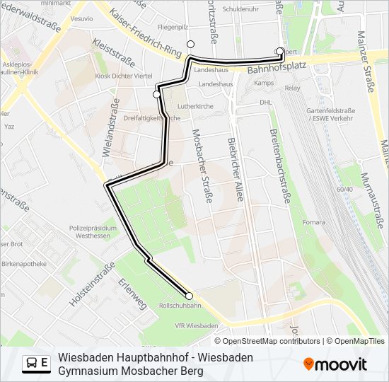 E Bus Line Map