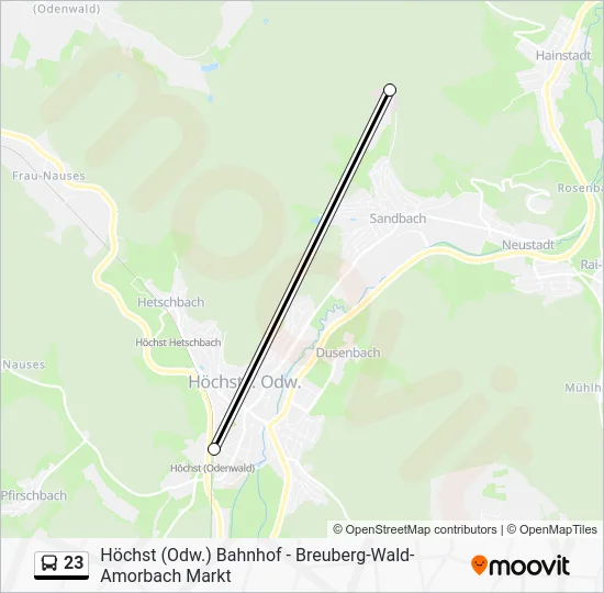 Автобус 23: карта маршрута