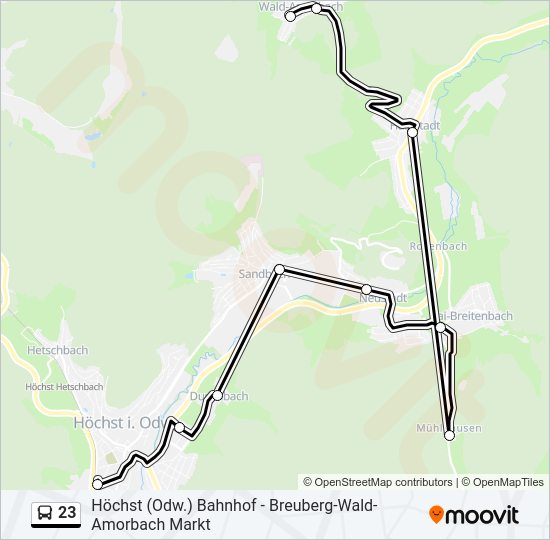 23 Bus Line Map