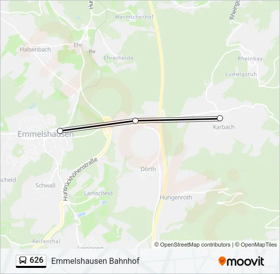 626 Bus Line Map