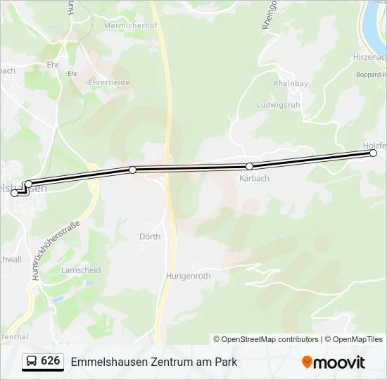 626 Bus Line Map