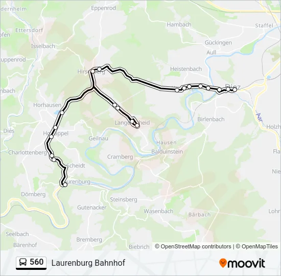 560 Bus Line Map
