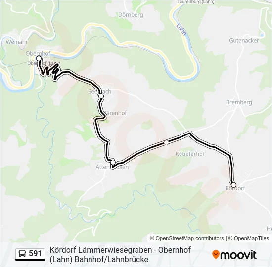 591 Bus Line Map