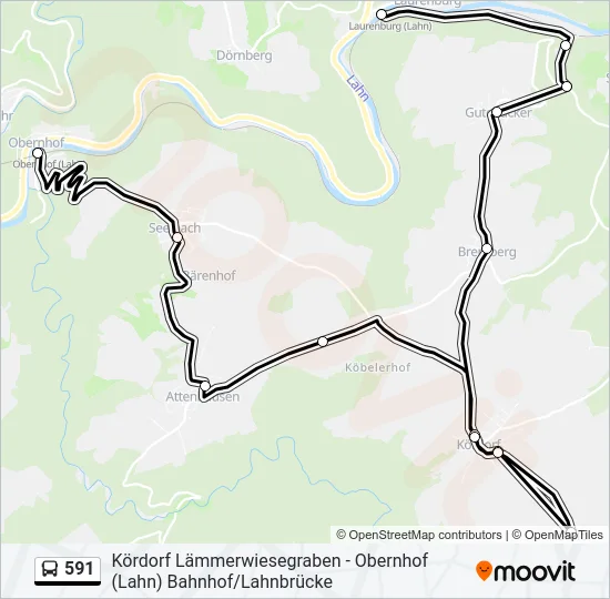 591 Bus Line Map