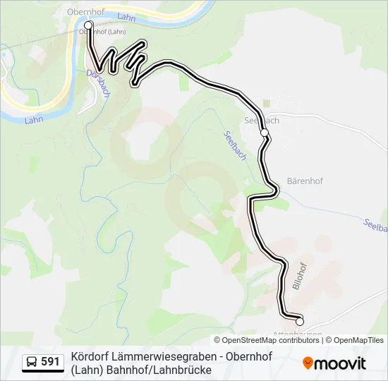 591 Bus Line Map