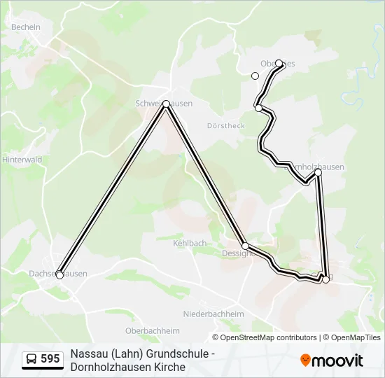 595 Bus Line Map