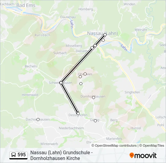 595 Bus Line Map