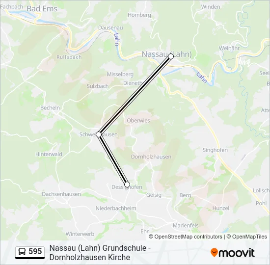 595 Bus Line Map