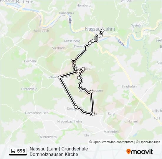 595 Bus Line Map