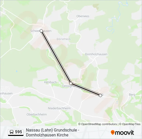 595 Bus Line Map