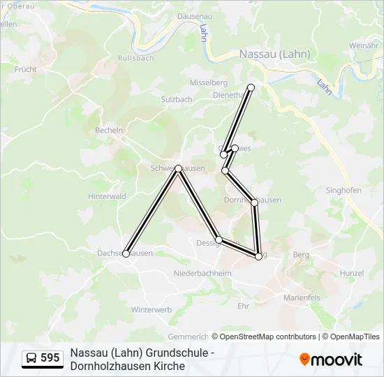595 Bus Line Map