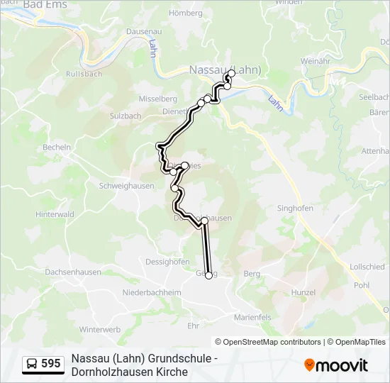 595 Bus Line Map