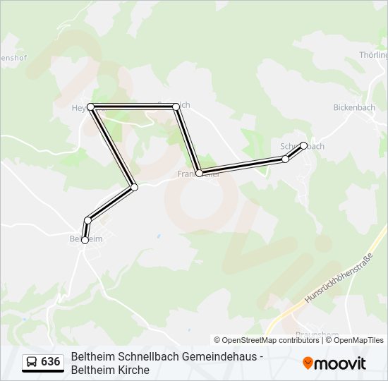 636 Bus Line Map