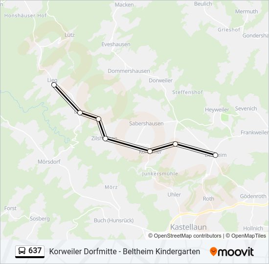 637 Bus Line Map