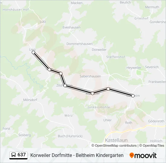 637 Bus Line Map