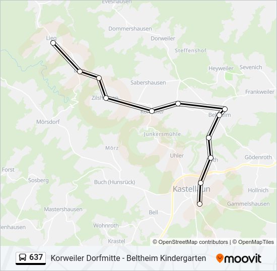 637 Bus Line Map