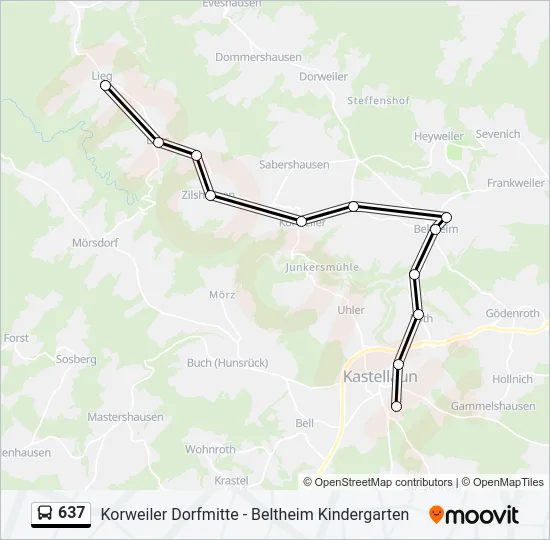 637 Bus Line Map
