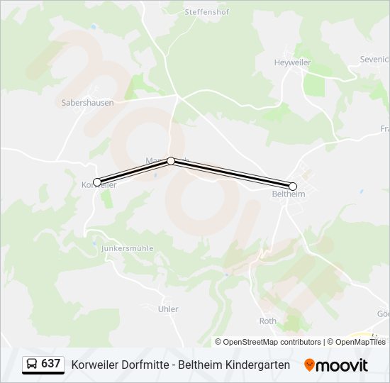 637 Bus Line Map