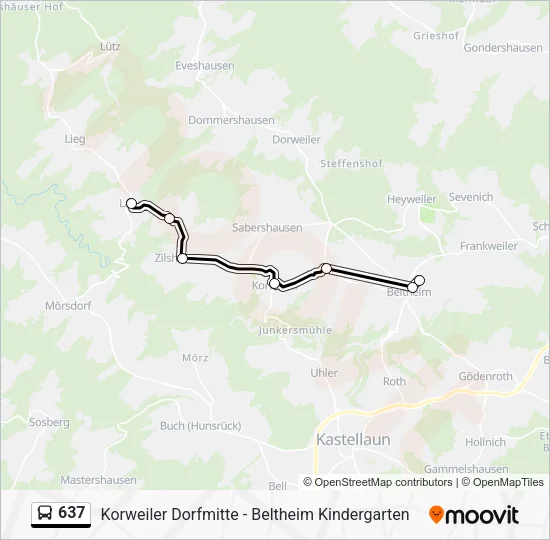 637 Bus Line Map