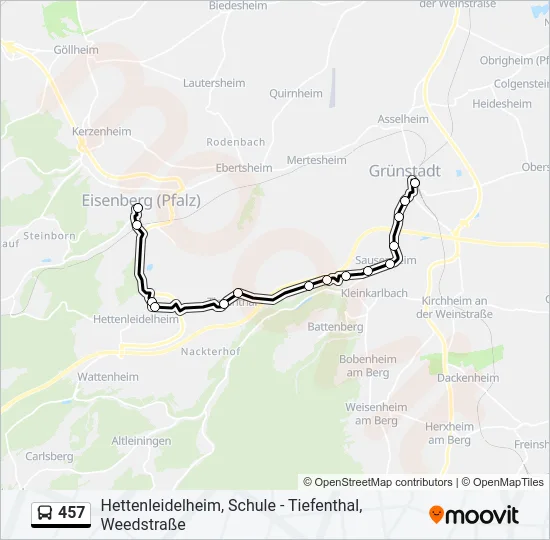 457 Bus Line Map