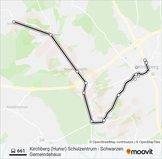 661 Bus Line Map