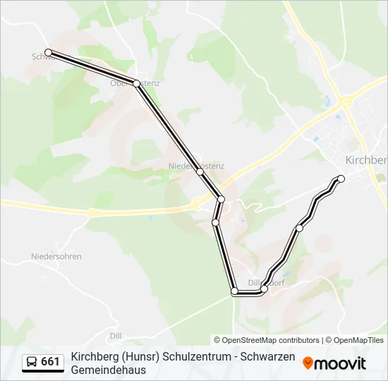 661 Bus Line Map