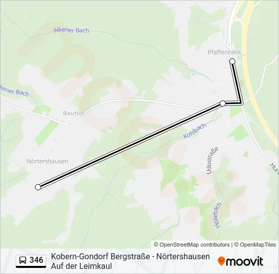 346 Bus Line Map