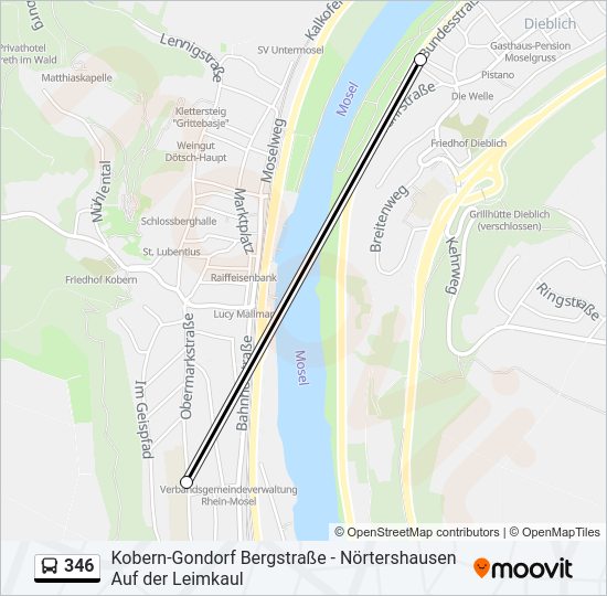 Автобус 346: карта маршрута