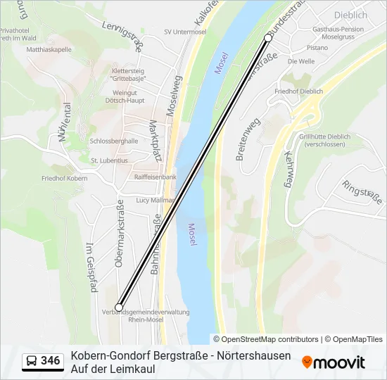 346 Bus Line Map