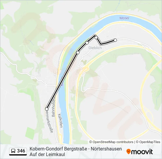 346 Bus Line Map