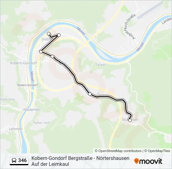 346 Bus Line Map