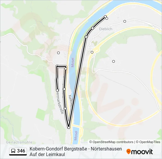 346 Bus Line Map