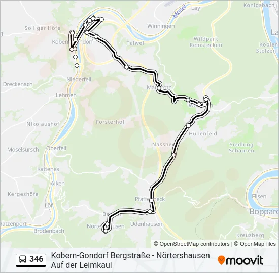 346 Bus Line Map